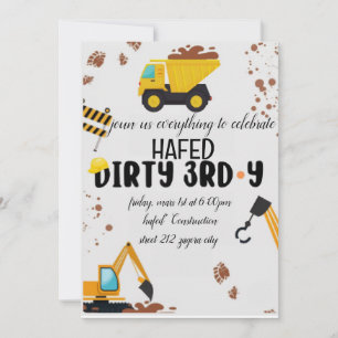 Dirty 3rd-Y derde verjaardag uitnodiging