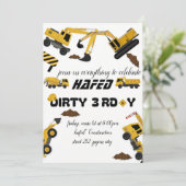 Dirty 3rd-Y derde verjaardag uitnodiging (Staand voorkant)