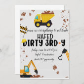 Dirty 3rd-Y derde verjaardag uitnodiging (Voorkant / Achterkant)