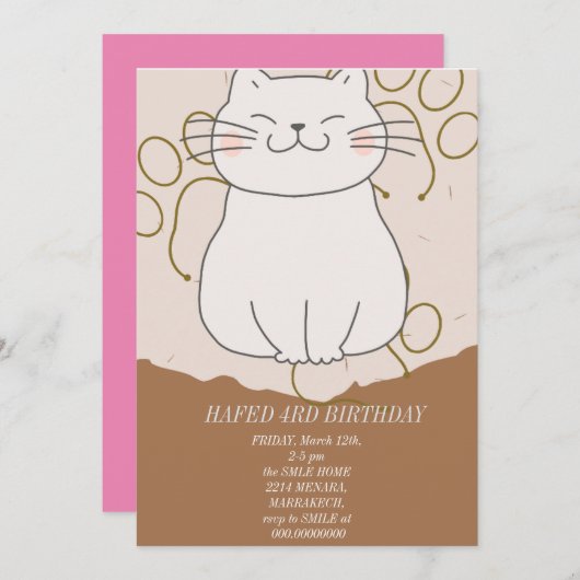 Dirty 3rd-Y derde verjaardag uitnodiging (Voorkant / Achterkant)