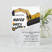 Dirty 3rd-Y derde verjaardag uitnodiging (Staand voorkant)