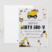 Dirty 3rd-Y derde verjaardag uitnodiging (Voorkant / Achterkant)