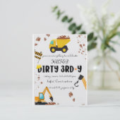 Dirty 3rd-Y derde verjaardag uitnodiging (Staand voorkant)