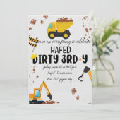 Dirty 3rd-Y derde verjaardag uitnodiging (Staand voorkant)