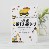 Dirty 3rd-Y derde verjaardag uitnodiging (Staand voorkant)