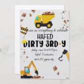 Dirty 3rd-Y derde verjaardag uitnodiging (Voorkant / Achterkant)