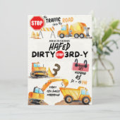 Dirty 3rd-Y derde verjaardag uitnodiging (Staand voorkant)