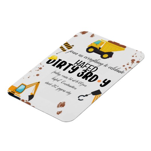 Dirty 3rd-Y derde verjaardag uitnodiging Magneet (Linkerzijde)