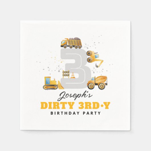 Dirty 3rdy Birthday Party Napkin Servet (Voorkant)