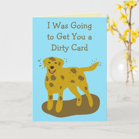 Dirty and Clean Dogs Funny Birthday Kaart (Gele Bloem)