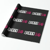 Dirty and Flirty 30 Birthday Party Hot Pink Cadeaupapier (Uitgerold)