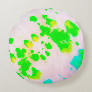 Dirty Art Graffiti. Abstracte decoratieve zonnige Rond Kussen