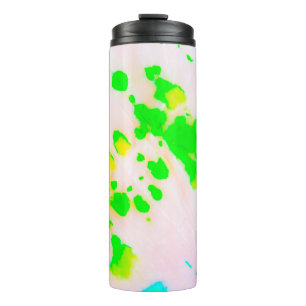 Dirty Art Graffiti. Abstracte decoratieve zonnige Thermosbeker