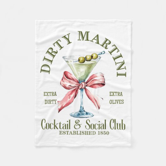 Dirty Bachelorette Martini Tail Club Martini Drink Fleece Deken (Voorkant)