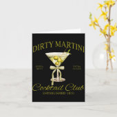 Dirty Bachelorette Martini Tail Club Martini Drink Kaart (Gele Bloem)