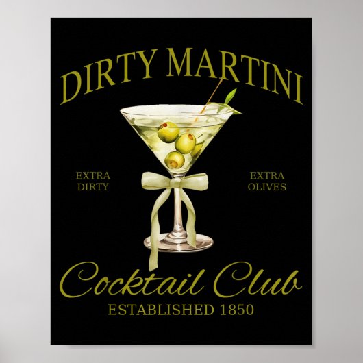 Dirty Bachelorette Martini Tail Club Martini Drink Poster (Voorkant)
