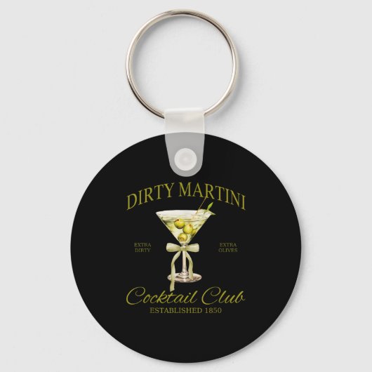 Dirty Bachelorette Martini Tail Club Martini Drink Sleutelhanger (Voorkant)