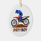 Dirty Boy Motocross Keramisch Ornament (Rechts)