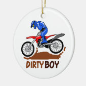 Dirty Boy Motocross Keramisch Ornament (Links)