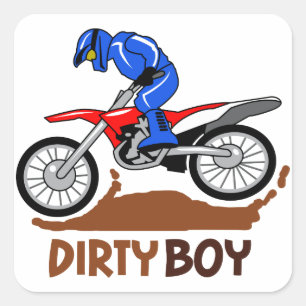 Dirty Boy Motocross Vierkante Sticker