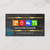 Dirty Brick Wall Handyman Gereedschap Visitekaartje (Voorkant)