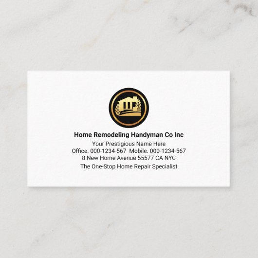 Dirty Brick Walls Peeling gips Handyman Visitekaartje (Achterkant)