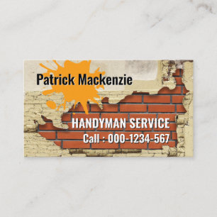Dirty Brick Walls Peeling gips Handyman Visitekaartje