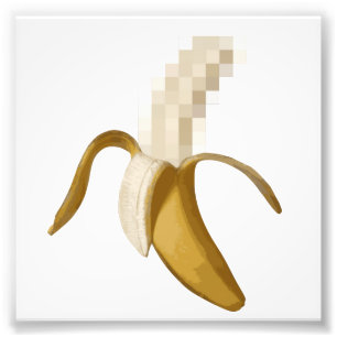 Dirty Censored Peeled Banana Foto Afdruk