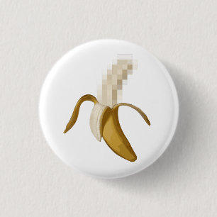 Dirty Censored Peeled Banana Ronde Button 3,2 Cm