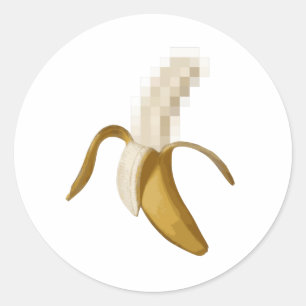 Dirty Censored Peeled Banana Ronde Sticker