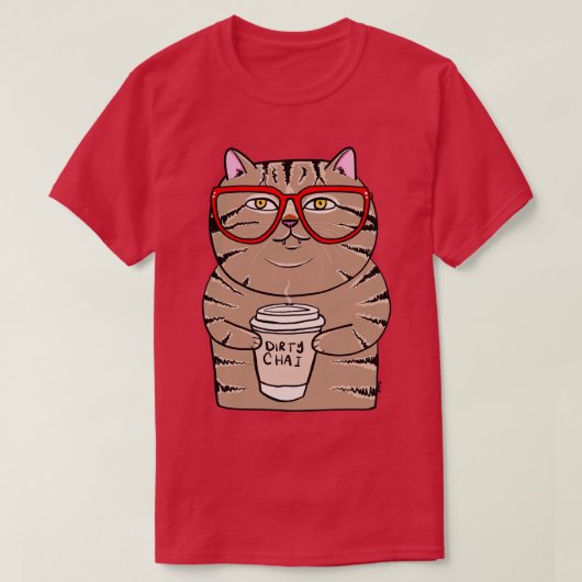 Dirty Chai-Kat T-shirt (Design voorkant)