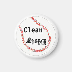 Dirty Clean Baseball Dishwasmachine Magnets Magneet