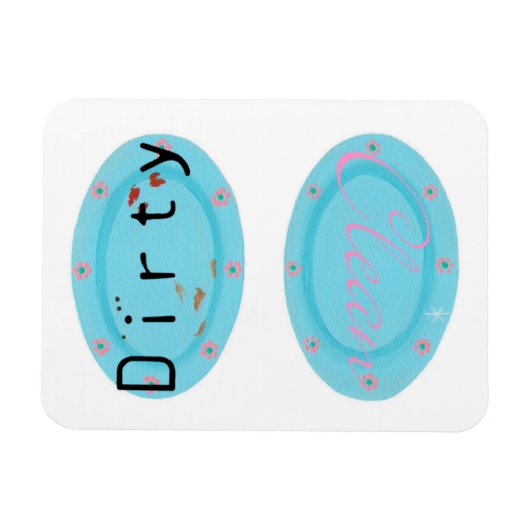 Dirty Clean Blue Borden Vaatwasmachinemagneten Magneet (Horizontaal)