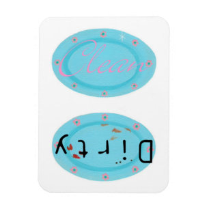 Dirty Clean Blue Borden Vaatwasmachinemagneten Magneet