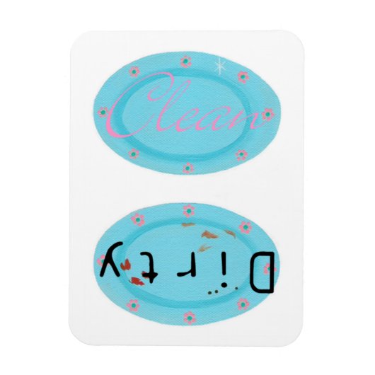 Dirty Clean Blue Borden Vaatwasmachinemagneten Magneet (Verticaal)