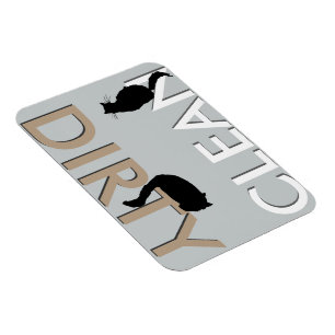 Dirty Clean Cat Dishwasher Magnet Magneet