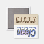 Dirty Clean Dish Washer Keukenmagneet voor gerecht Magneet (Voorkant / Achterkant)