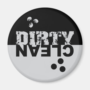 Dirty/Clean Dishwas Magnet Black en Silver