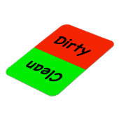 Dirty/Clean Dishwas Magnet Magneet (Linkerzijde)