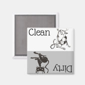 Dirty Clean Dishwasher Magnet Cute Lover (Voorkant / Achterkant)