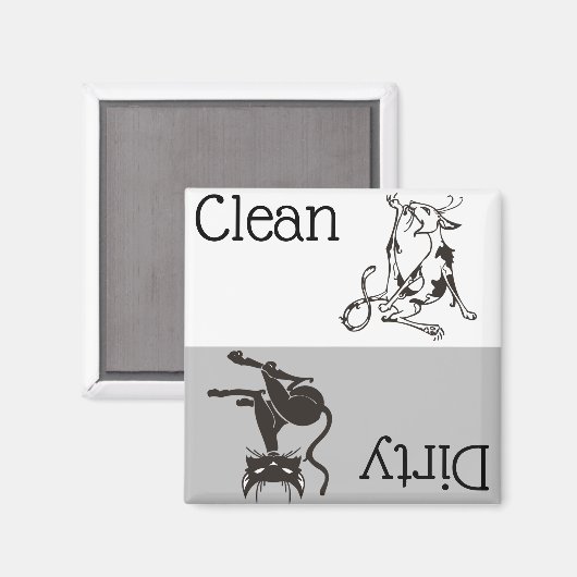 Dirty Clean Dishwasher Magnet Cute Lover (Voorkant / Achterkant)