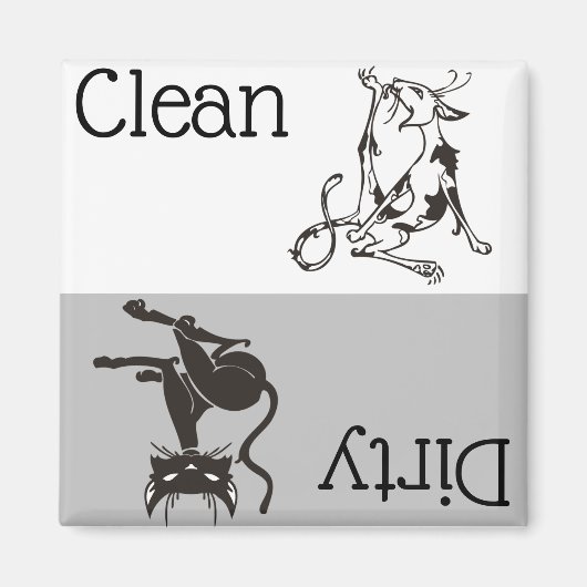 Dirty Clean Dishwasher Magnet Cute Lover (Voorkant)