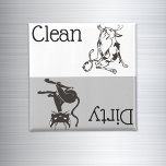 Dirty Clean Dishwasher Magnet Cute Lover<br><div class="desc">Dit ontwerp is gemaakt met behulp van digitale kunst. Het kan in het gebied worden aangepast door de klik aan te passen en de naam, initialen of woorden aan te passen. U kunt de tekstkleur en de stijl ook veranderen of de tekst voor een slechts ontwerp van het afbeelding schrappen....</div>