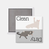 Dirty Clean Dishwasher Magnet Cute Lover (Voorkant / Achterkant)