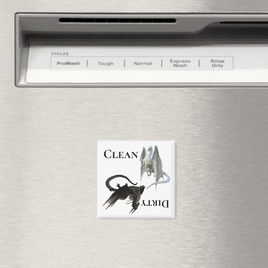 Dirty Clean Dishwasher Magnet Dragon (Insitu (Vaatwasser))