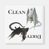 Dirty Clean Dishwasher Magnet Dragon (Voorkant)