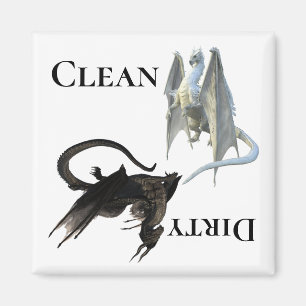 Dirty Clean Dishwasher Magnet Dragon