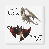 Dirty Clean Dishwasher Magnet Dragon (Voorkant)