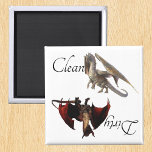 Dirty Clean Dishwasher Magnet Dragon<br><div class="desc">Dit ontwerp is gemaakt met behulp van digitale kunst. Het kan in het gebied worden aangepast door de klik aan te passen en de naam, initialen of woorden aan te passen. U kunt de tekstkleur en de stijl ook veranderen of de tekst voor een slechts ontwerp van het afbeelding schrappen....</div>