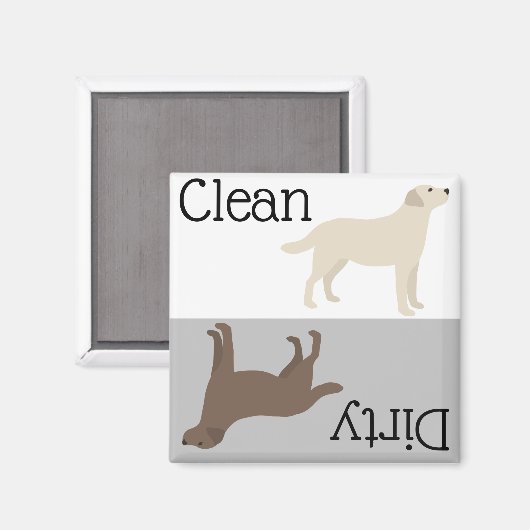 Dirty Clean Dishwasher Magnet Labrador Retriever (Voorkant / Achterkant)